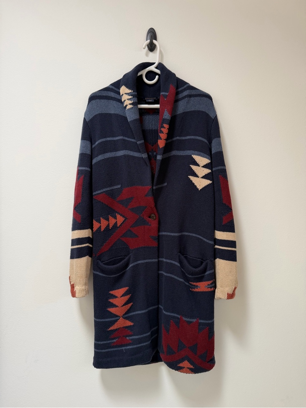 Pendleton Southwestern Long Cardigan Sweater Merino Wool XS